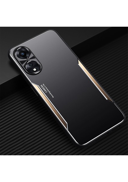 Oppo A58 Kılıfı,elektroliz Kaplama Metal Arka Panel + Yumuşak Tpu Tampon Çift Darbeye Dayanıklı Kılıf-Altın (Yurt Dışından)