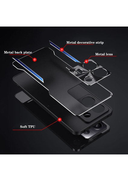Xiaomi Redmi Note 13 5g Kılıfı,elektroliz Kaplama Metal Arka Panel + Yumuşak Tpu Tampon Çift Darbeye Dayanıklı Kılıf-Mavi (Yurt Dışından) fiyatları