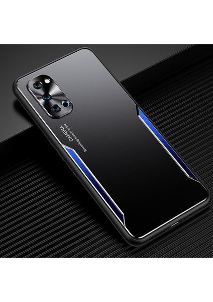 Oppo Reno4 Pro 5g Kılıfı,elektroliz Kaplama Metal Arka Panel + Yumuşak Tpu Tampon Çift Darbeye Dayanıklı Kılıf-Mavi (Yurt Dışından)