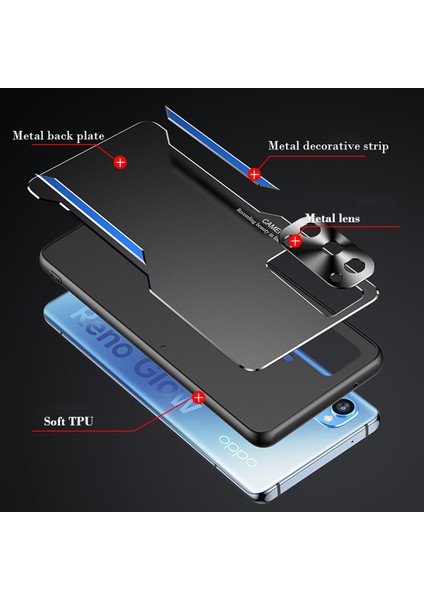 Oppo Reno4 Pro 5g Kılıfı,elektroliz Kaplama Metal Arka Panel + Yumuşak Tpu Tampon Çift Darbeye Dayanıklı Kılıf-Mavi (Yurt Dışından) fiyatları