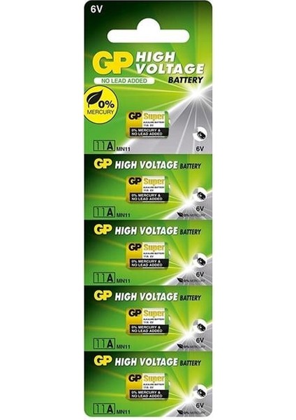 Gp 6 Volt 11 Amper Alkalin 5'li Pil 11A-2C5