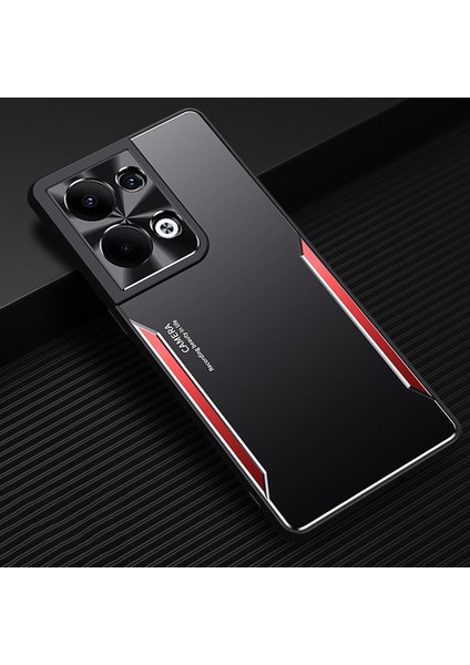 Oppo Reno9 Pro Plus Kılıfı,elektroliz Kaplama Metal Arka Panel + Yumuşak Tpu Tampon Çift Darbeye Dayanıklı Kılıf-Kırmızı (Yurt Dışından)