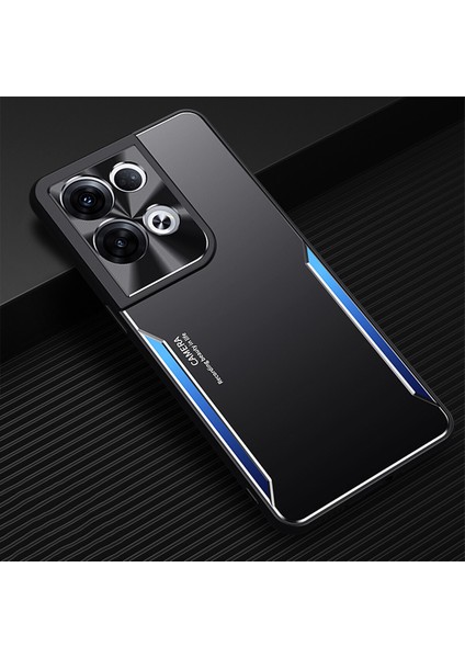 Oppo Reno8 Pro Kılıfı,elektroliz Kaplama Metal Arka Panel + Yumuşak Tpu Tampon Çift Darbeye Dayanıklı Kılıf-Mavi (Yurt Dışından)
