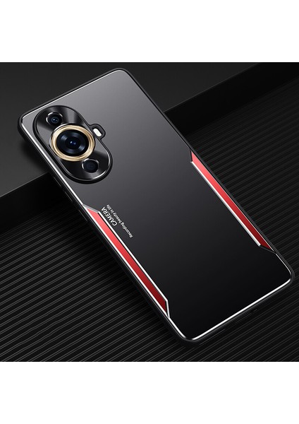 Huawei Nova 11 Pro Kılıfı,elektroliz Kaplama Metal Arka Panel + Yumuşak Tpu Tampon Çift Darbeye Dayanıklı Kılıf-Kırmızı (Yurt Dışından)