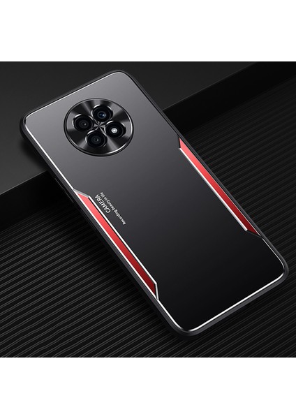 Honor X20 Kılıfı,elektroliz Kaplama Metal Arka Panel + Yumuşak Tpu Tampon Çift Darbeye Dayanıklı Kılıf-Kırmızı (Yurt Dışından)