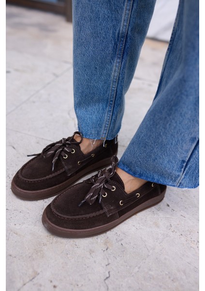 Candela Kadin Taba Gercek Suet Loafer Ayakkabi indirimleri