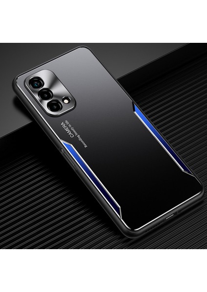 Oppo A93 5g Kılıfı,elektroliz Kaplama Metal Arka Panel + Yumuşak Tpu Tampon Çift Darbeye Dayanıklı Kılıf-Mavi (Yurt Dışından)