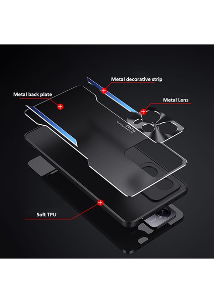 Xiaomi Redmi Note 12 Pro Plus Kılıfı,elektroliz Kaplama Metal Arka Panel + Yumuşak Tpu Tampon Çift Darbeye Dayanıklı Kılıf-Mavi (Yurt Dışından) fiyatları