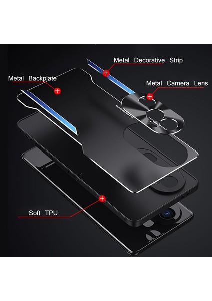 Oppo Reno 10 Pro Plus Kılıfı,elektroliz Kaplama Metal Arka Panel + Yumuşak Tpu Tampon Çift Darbeye Dayanıklı Kılıf-Kırmızı (Yurt Dışından) fiyatları