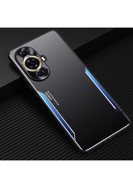 Huawei Nova 11 Pro Kılıfı,elektroliz Kaplama Metal Arka Panel + Yumuşak Tpu Tampon Çift Darbeye Dayanıklı Kılıf-Mavi (Yurt Dışından)
