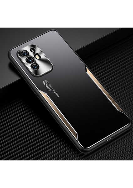 Oppo A95 5g Kılıfı,elektroliz Kaplama Metal Arka Panel + Yumuşak Tpu Tampon Çift Darbeye Dayanıklı Kılıf-Altın (Yurt Dışından)