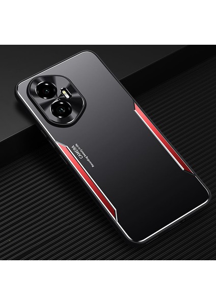 Honor 300 Kılıfı,elektroliz Kaplama Metal Arka Panel + Yumuşak Tpu Tampon Çift Darbeye Dayanıklı Kılıf-Kırmızı (Yurt Dışından)