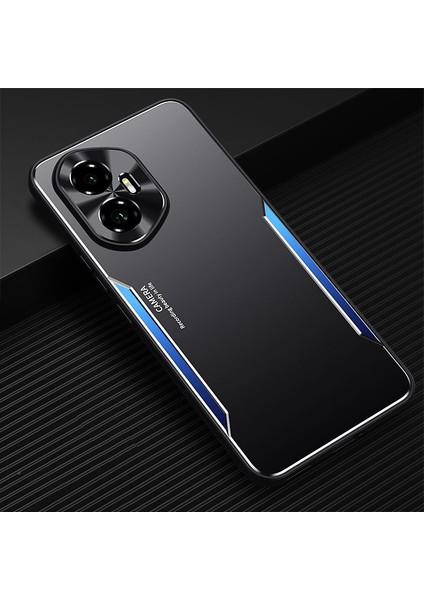 Honor 300 Kılıfı,elektroliz Kaplama Metal Arka Panel + Yumuşak Tpu Tampon Çift Darbeye Dayanıklı Kılıf-Mavi (Yurt Dışından)