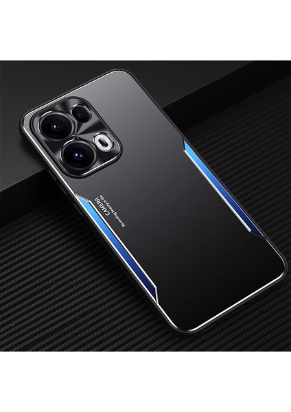 Oppo RENO13 Pro Kılıfı,elektroliz Kaplama Metal Arka Panel + Yumuşak Tpu Tampon Çift Darbeye Dayanıklı Kılıf-Mavi (Yurt Dışından)