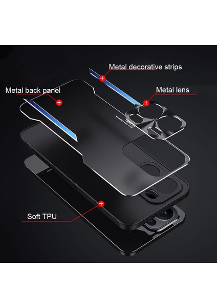 Oppo RENO13 Pro Kılıfı,elektroliz Kaplama Metal Arka Panel + Yumuşak Tpu Tampon Çift Darbeye Dayanıklı Kılıf-Mavi (Yurt Dışından) fiyatları