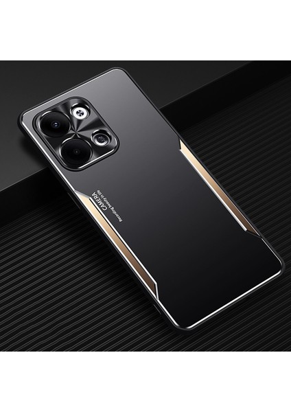 Oppo Reno9 Pro Kılıfı,elektroliz Kaplama Metal Arka Panel + Yumuşak Tpu Tampon Çift Darbeye Dayanıklı Kılıf-Altın (Yurt Dışından)
