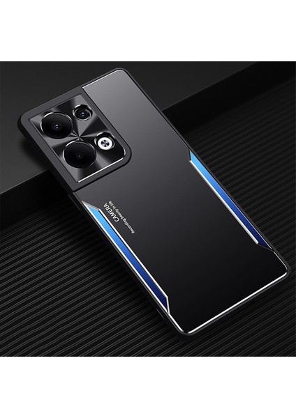 Oppo Reno9 Pro Plus Kılıfı,elektroliz Kaplama Metal Arka Panel + Yumuşak Tpu Tampon Çift Darbeye Dayanıklı Kılıf-Mavi (Yurt Dışından)