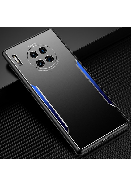 Huawei Mate 30 Pro Kılıfı,elektroliz Kaplama Metal Arka Panel + Yumuşak Tpu Tampon Çift Darbeye Dayanıklı Kılıf-Mavi (Yurt Dışından)