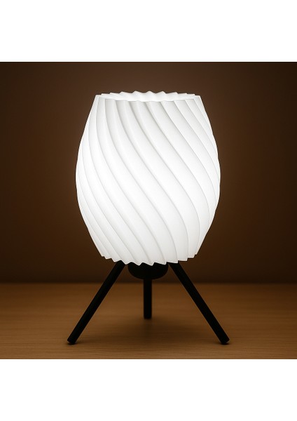 Voltrex Desıgn Spiral Tasarımlı LED Masa Lambası – Modern Dekoratif Gece Lambası – Kablolu, Ampul Dahil, Loş Işık (Sarı / Kırmızı / Beyaz / Mor) modelleri