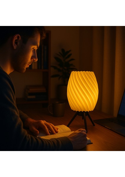 Voltrex Desıgn Spiral Tasarımlı LED Masa Lambası – Modern Dekoratif Gece Lambası – Kablolu, Ampul Dahil, Loş Işık (Sarı / Kırmızı / Beyaz / Mor) fırsatları