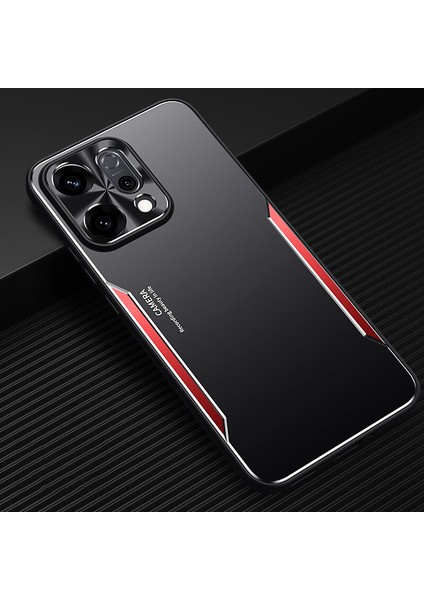 Oppo RENO14 Kılıfı,elektroliz Kaplama Metal Arka Panel + Yumuşak Tpu Tampon Çift Darbeye Dayanıklı Kılıf-Kırmızı (Yurt Dışından)