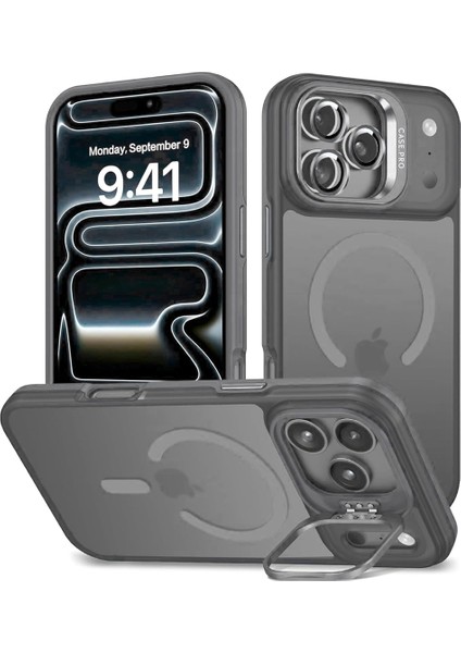iPhone 17 Pro Max Kılıf Armor Seri Magsafe Uyumlu Stand Özellikli Kamera Lensli Kapak