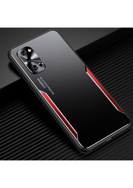 Oppo Reno4 Pro 5g Kılıfı,elektroliz Kaplama Metal Arka Panel + Yumuşak Tpu Tampon Çift Darbeye Dayanıklı Kılıf-Kırmızı (Yurt Dışından)