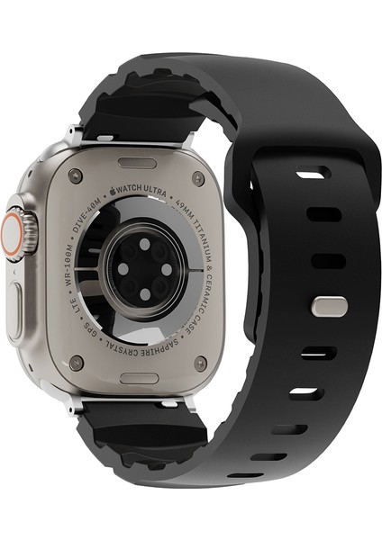 Apple Watch 8 (45MM) Uyumlu Silikon KORDON-143 Siyah modelleri