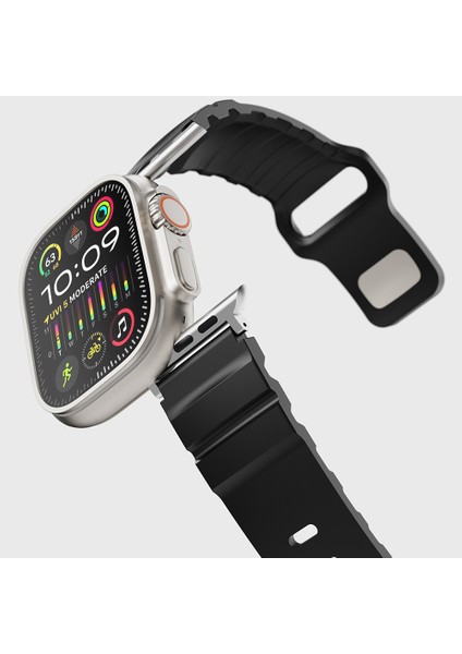 Apple Watch 8 (45MM) Uyumlu Silikon KORDON-143 Siyah