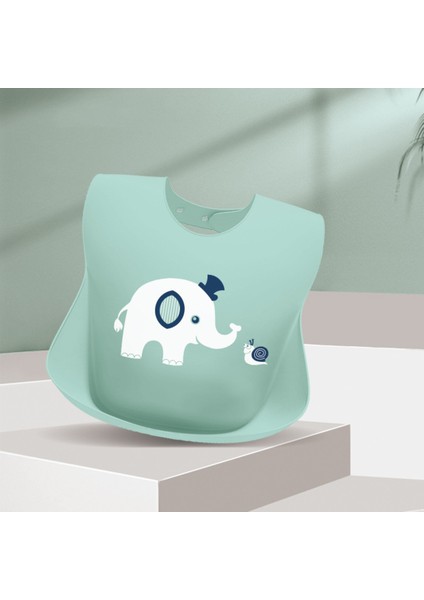 Fil Figürlü Premium, Dayanıklı Bpa'sız Ayarlanabilir Çocuk Silikon Mama Önlüğü (9+ Ay)
