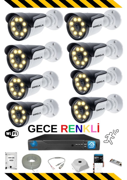 Hama 8 Kameralı 500GB Gece Görüşlü Full Güvenlik Kamerası Seti