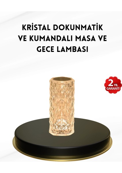 Buğz Kristal Tasarımlı Rgb LED Gece Lambası – Kumandalı, Renk Değiştiren Dekoratif Işık