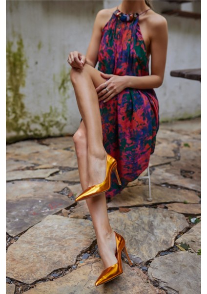 Lizbon Kadın Orange Metalık Stıleto indirimleri