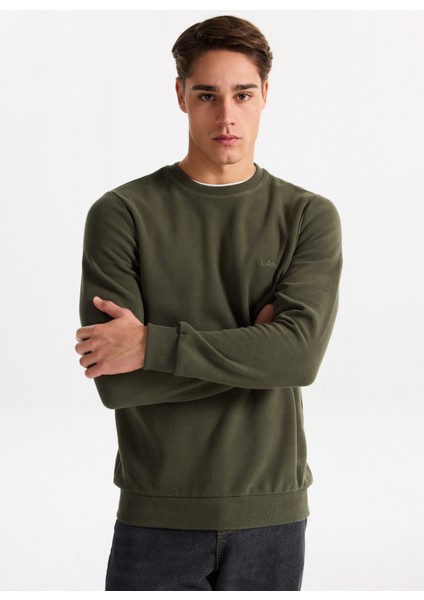 Yuvarlak Yaka Açık Haki Erkek Sweatshırt 261 Lcm 241063 Newdwade A. Haki