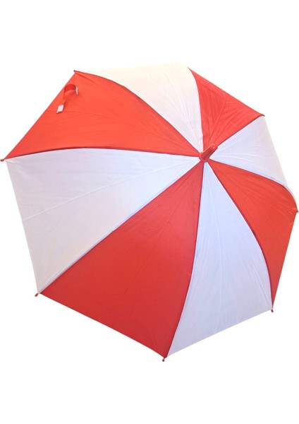 Kırmızı Beyaz Şemsiye Çocuk Şemsiyesi 6-12 Yaş