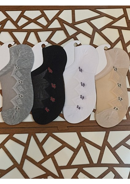 Penye Dikişsiz Burun Tüllü 4'lü Kadın Sneaker