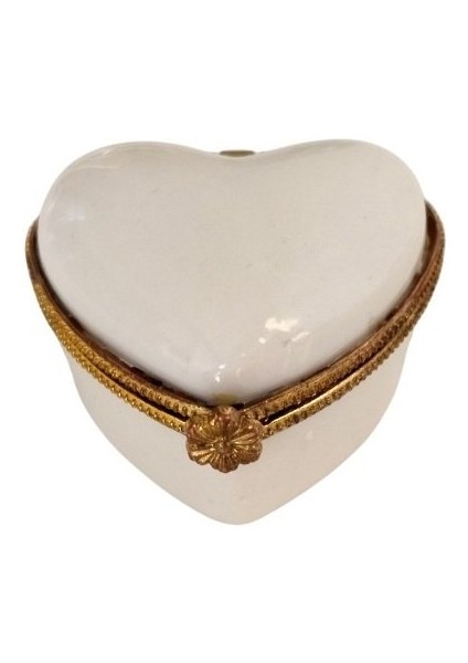 Porselen Işlemeli Likalı Hokka, Şık Kaliteli Zarif Hokka, Mürekkep Kutusu, Kalpli Beyaz fiyatları