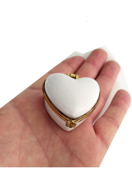 Porselen Işlemeli Likalı Hokka, Şık Kaliteli Zarif Hokka, Mürekkep Kutusu, Kalpli Beyaz modelleri