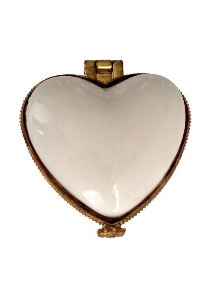 Porselen Işlemeli Likalı Hokka, Şık Kaliteli Zarif Hokka, Mürekkep Kutusu, Kalpli Beyaz fırsatları