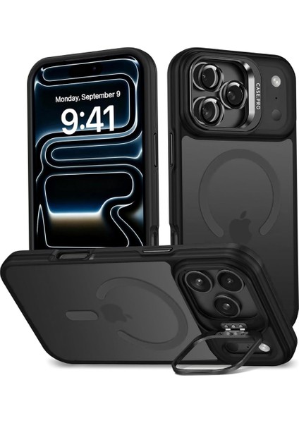 iPhone 17 Pro Max Kılıf Armor Seri Magsafe Uyumlu Stand Özellikli Kamera Lensli Kapak