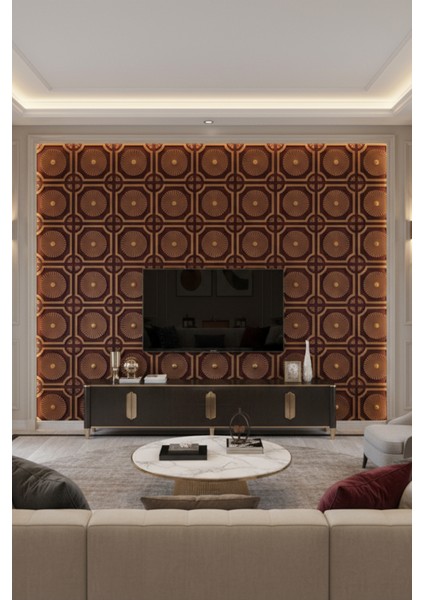 Royal Bordo Altın Eskitme 45X45 cm Dekoratif Duvar Paneli – 6’lı Set