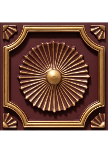 Royal Bordo Altın Eskitme 45X45 cm Dekoratif Duvar Paneli – 6’lı Set modelleri