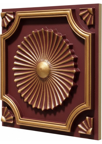 Royal Bordo Altın Eskitme 45X45 cm Dekoratif Duvar Paneli – 6’lı Set fırsatları