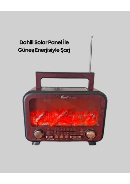 Buğz Solar Şarjlı Şömine Işıklı Bluetooth Hoparlör – Radyo, Usb, Tf Kart Destekli modelleri