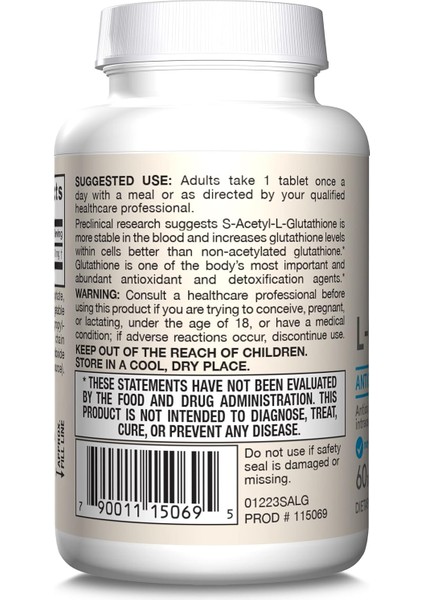 Vegan Reduced L-Glutathione, 100 Mg Premium Glutatyon Antioxidant To Promote Intercellular Glutathione