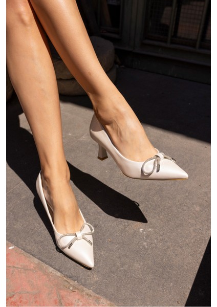 Ounas Kadin Sedef Taşli Fıyonklu Topuklu Ayakkabi indirimleri