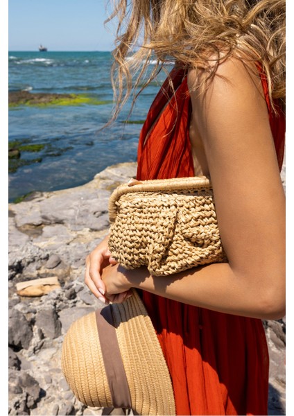 Jude Kadin Lacivert Hasır Zincir Detayli Plaj-Gunluk Çanta fırsatları