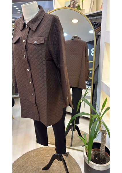 Kapitone Kahve Ceket 6827 fırsatları