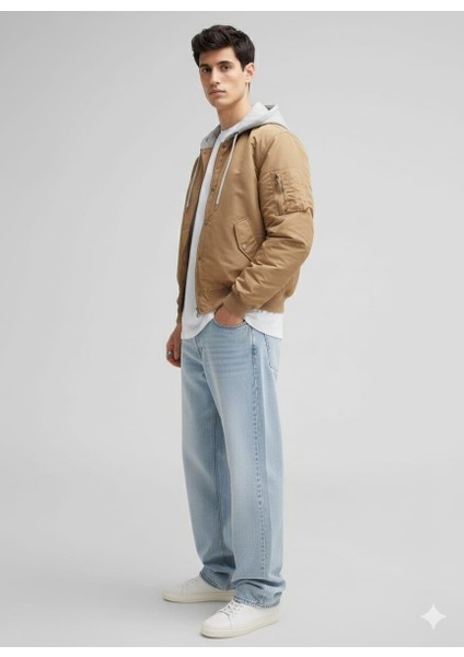 Oversize Kapişonlu Bomber Ceket