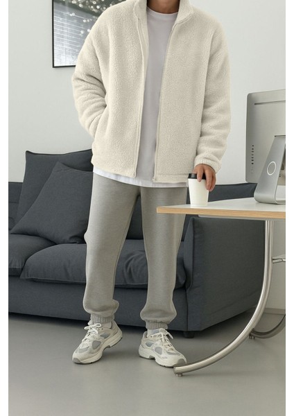 Erkek Isı Termal Iç Dış Sherpa Sonbahar Kış Tam Fermuarlı Peluş Polar Sweatshirt fiyatları